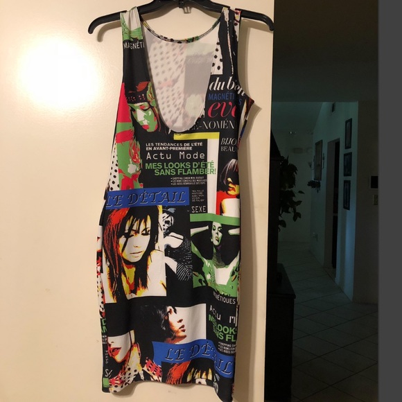 Magazine print midi bodycon dress - Picture 2 of 2